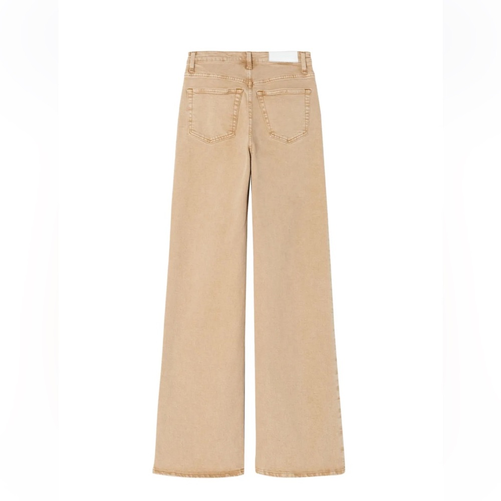 RE/DONE 70’s HIGH WAISTED WIDE LEG JEANS IN KHAKI SIZE 30 - Picture 6 of 11